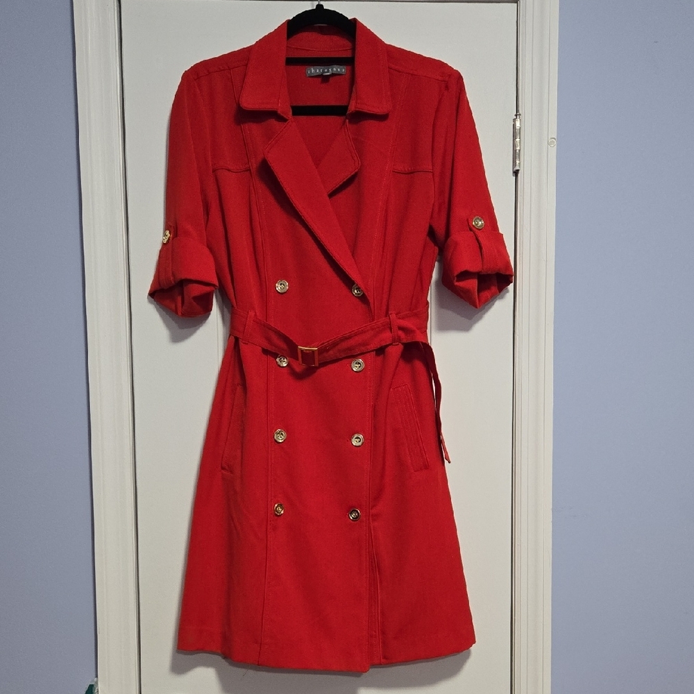 Sharagano Double Breasted Trench Dress NWOT - Picture 1 of 13